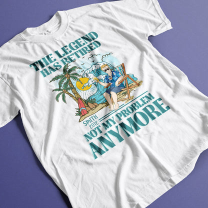 The Legend Has Retired - Personalized Customized T-shirt - Retirement Gift For Dad, Mom, Grandpa, Grandma