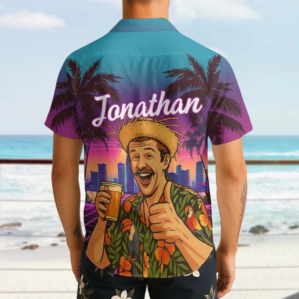 Custom Photo Sunset Pop - Personalized Customized Hawaiian shirt