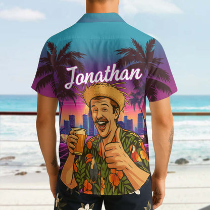 Custom Photo Sunset Pop - Personalized Customized Hawaiian shirt