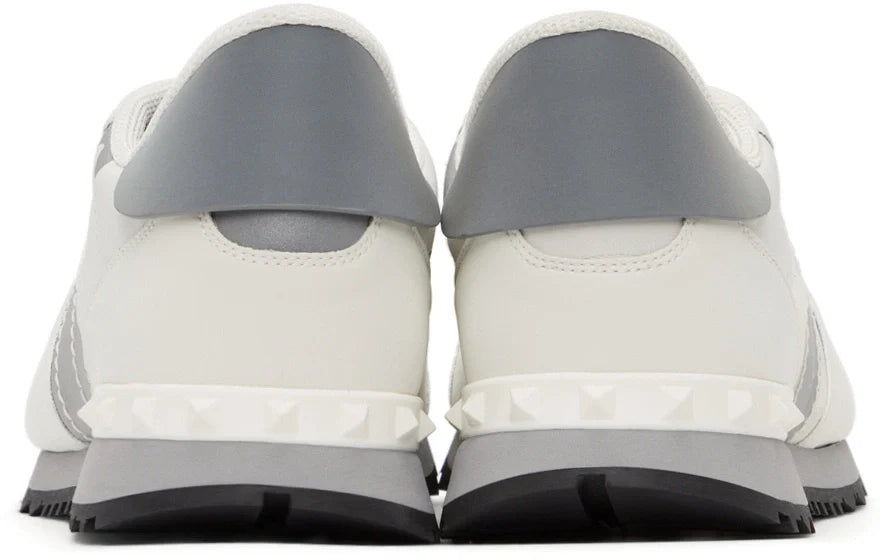Men's Valentino Camo Rock Runners White & Silver Sneakers