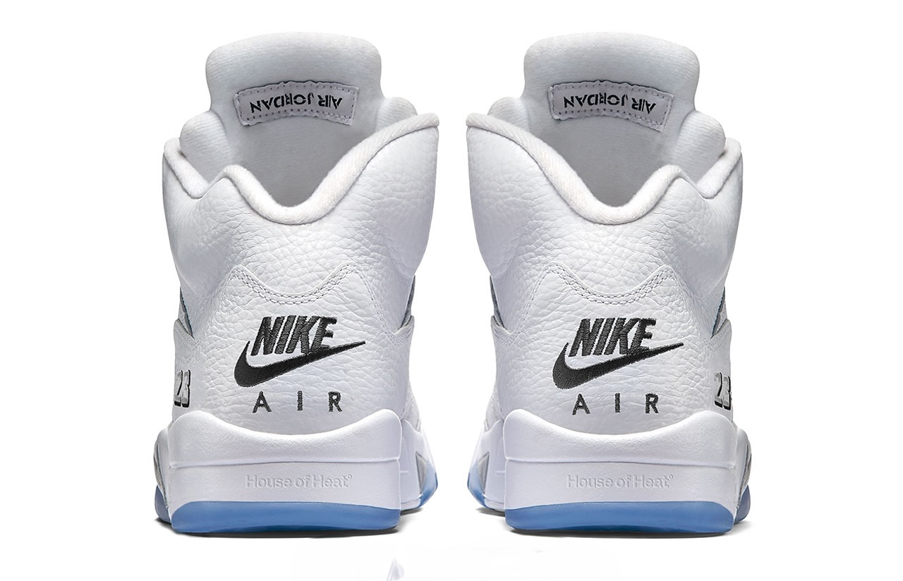 Men's Nike Air Jordan 5 Retro White Metallic Shoes