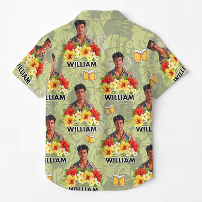 Custom Photo Drinkin' & Cheerin' - Personalized Customized Hawaiian Shirt