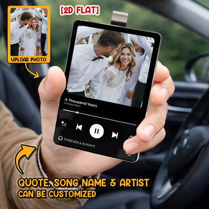 Custom Music Photo Couple Custom Photo - Personalized Car Visor Clip - Special Gift For Couple, Him, Her