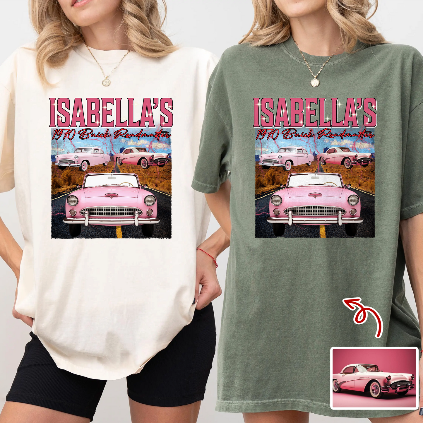 Custom Photo Classic Car Portrait Retro Style Comfort Shirt
