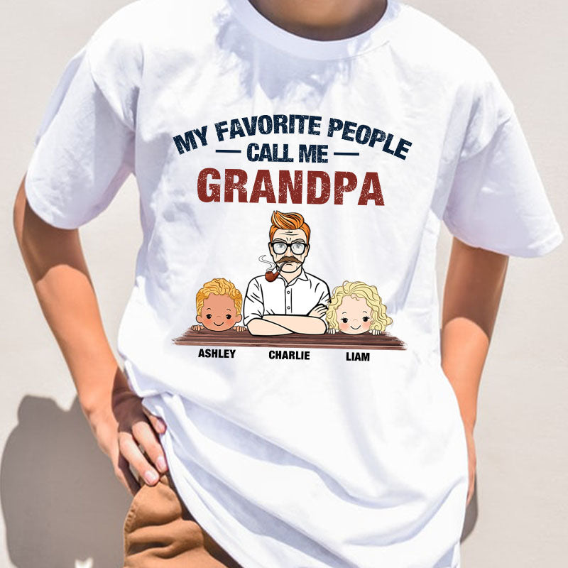 Favorite People Call Me Grandpa Man And Kids Personalized Shirt