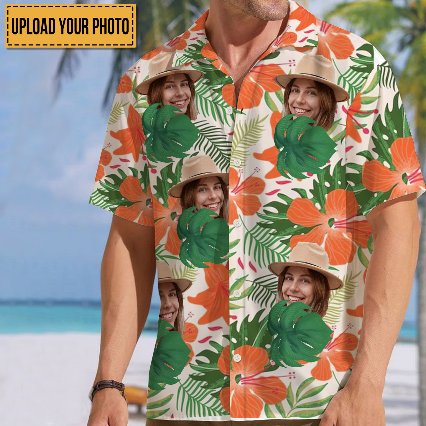 Custom Photo - Interesting Cut Head Photo Flower Theme Summer Hawaii - Personalized Customized Hawaiian shirt