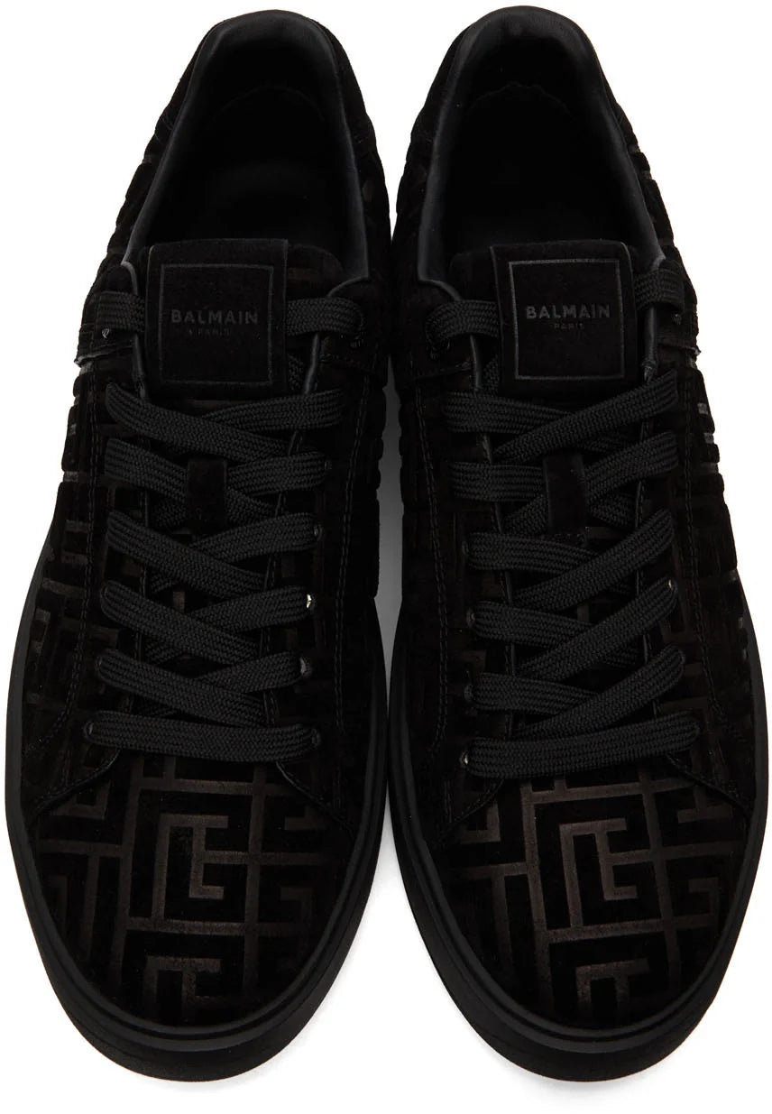 Men's Balmain B-Court Jacquard Black Sneaker