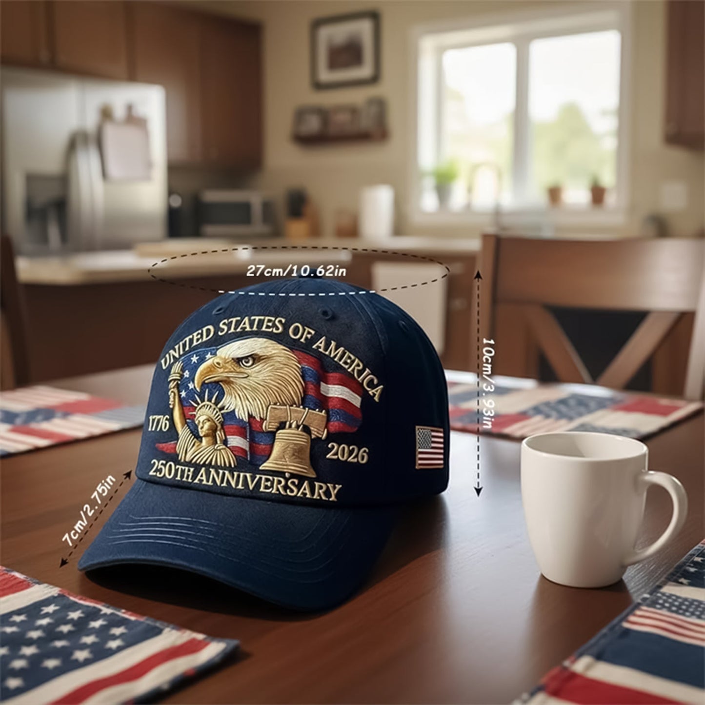 Bald Eagle United States Of America 250th Anniversary Embroidered Cap