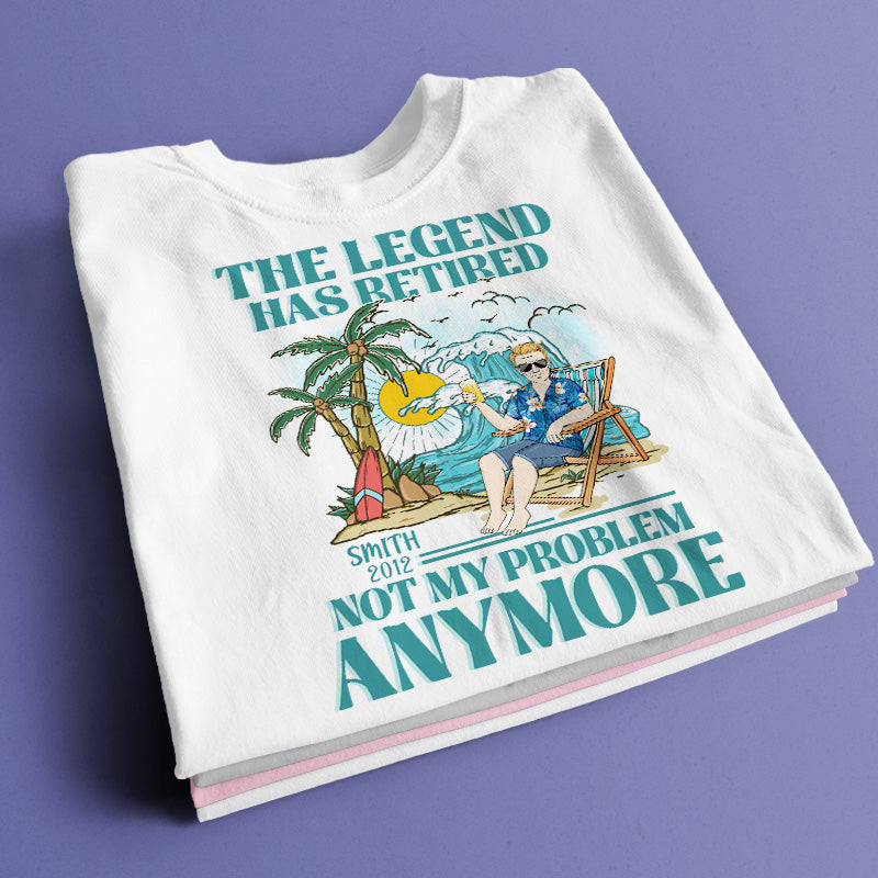 The Legend Has Retired - Personalized Customized T-shirt - Retirement Gift For Dad, Mom, Grandpa, Grandma