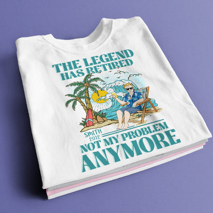 The Legend Has Retired - Personalized Customized T-shirt - Retirement Gift For Dad, Mom, Grandpa, Grandma