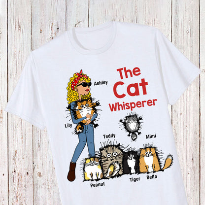 The Cat Whisperer Woman and Funny Cat Personalized Shirt