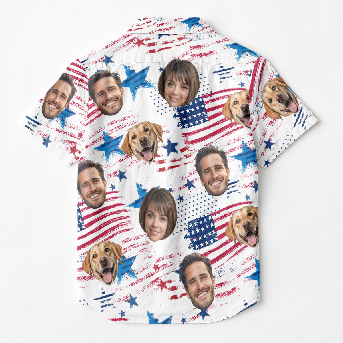 Custom Photo With Beloved Ones American Theme - Personalized Customized Hawaiian shirt