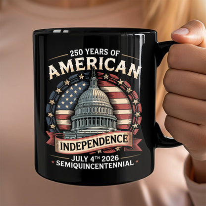 250 Years Of America Black Mug