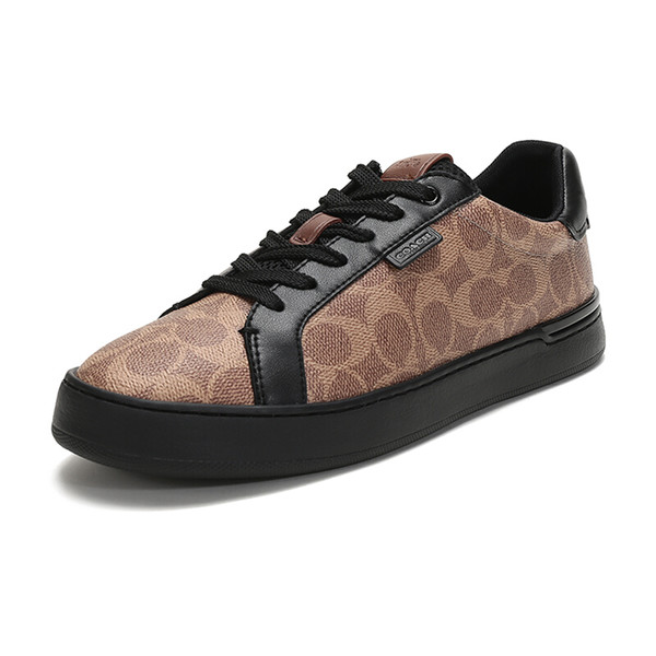 Men's Coach Clip Low-Top Skateboard Brown Sneakers