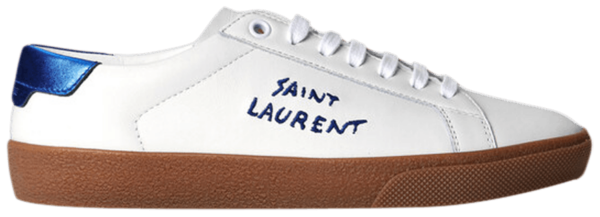 Men's Saint Laurent Court Classic SL06 White Pearl Blue Sneakers