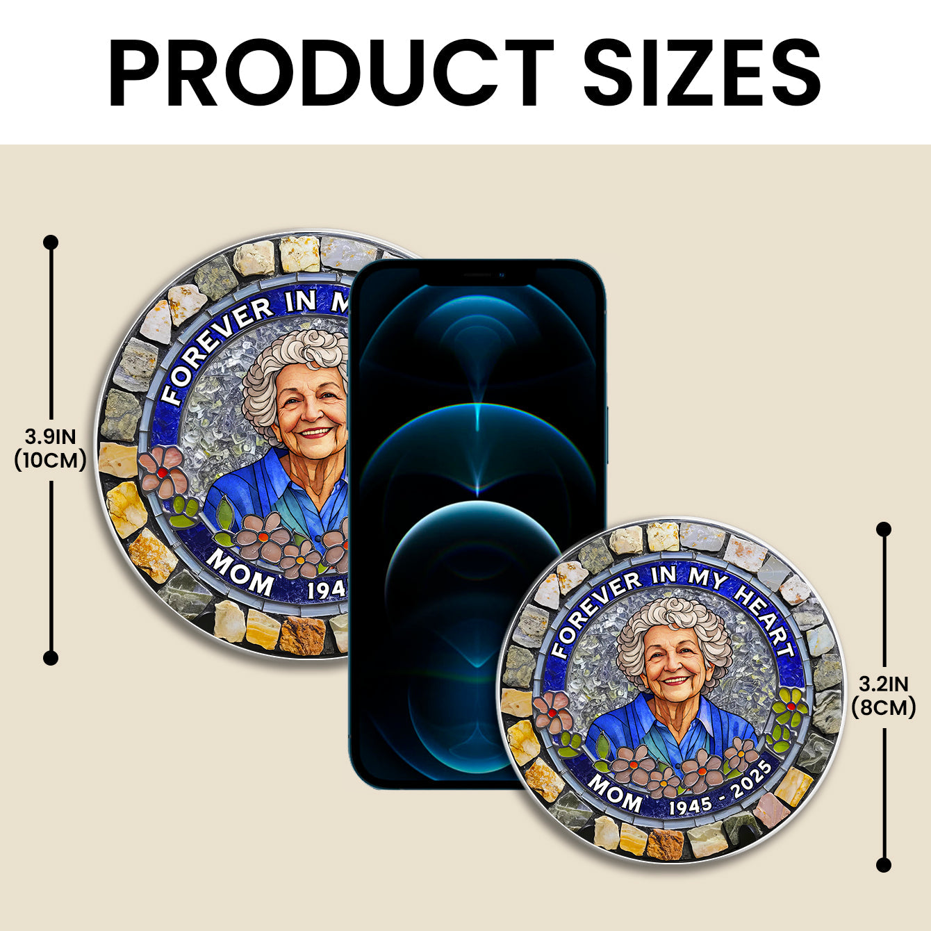 Custom Photo Forever In My Heart - Personalized Car Visor Clip - Meaningful Gift For Family Members, Grandma, Grandpa
