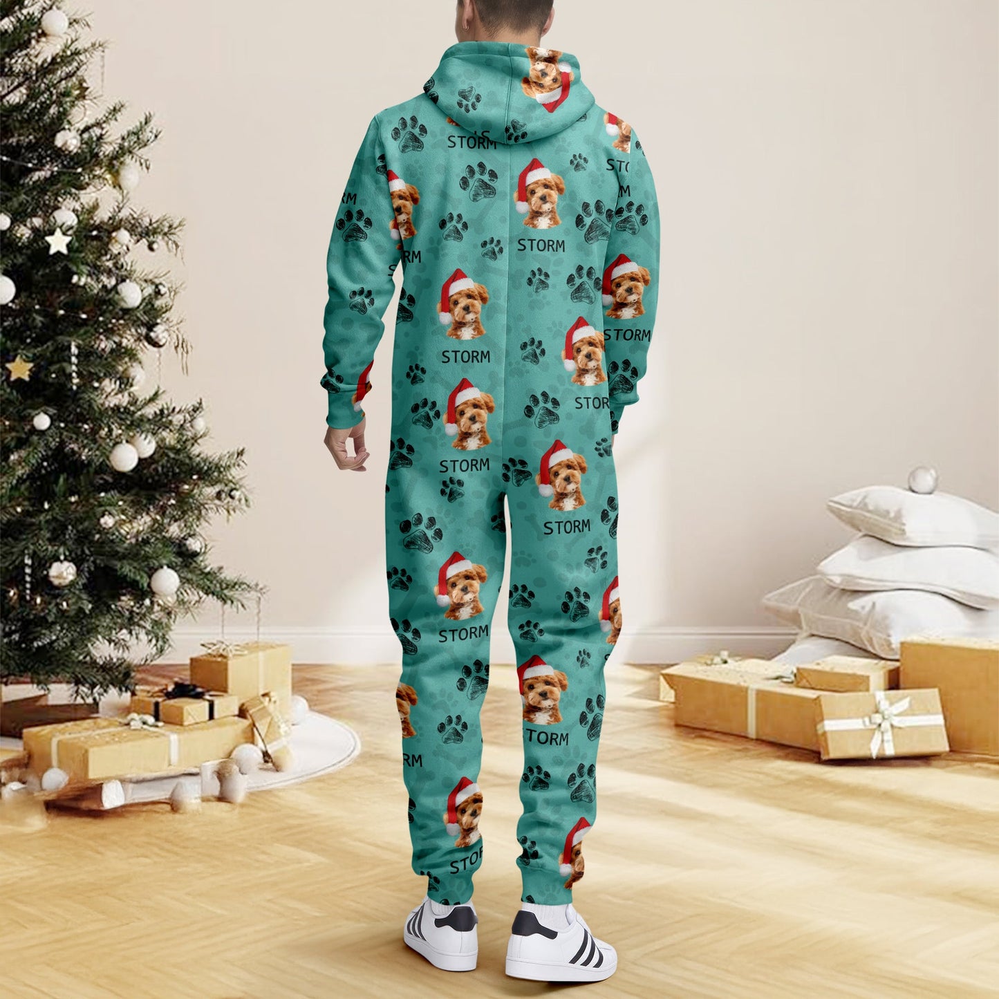 Custom Photo With Dog Cat Paw Onesie Pajamas For Dog Lovers
