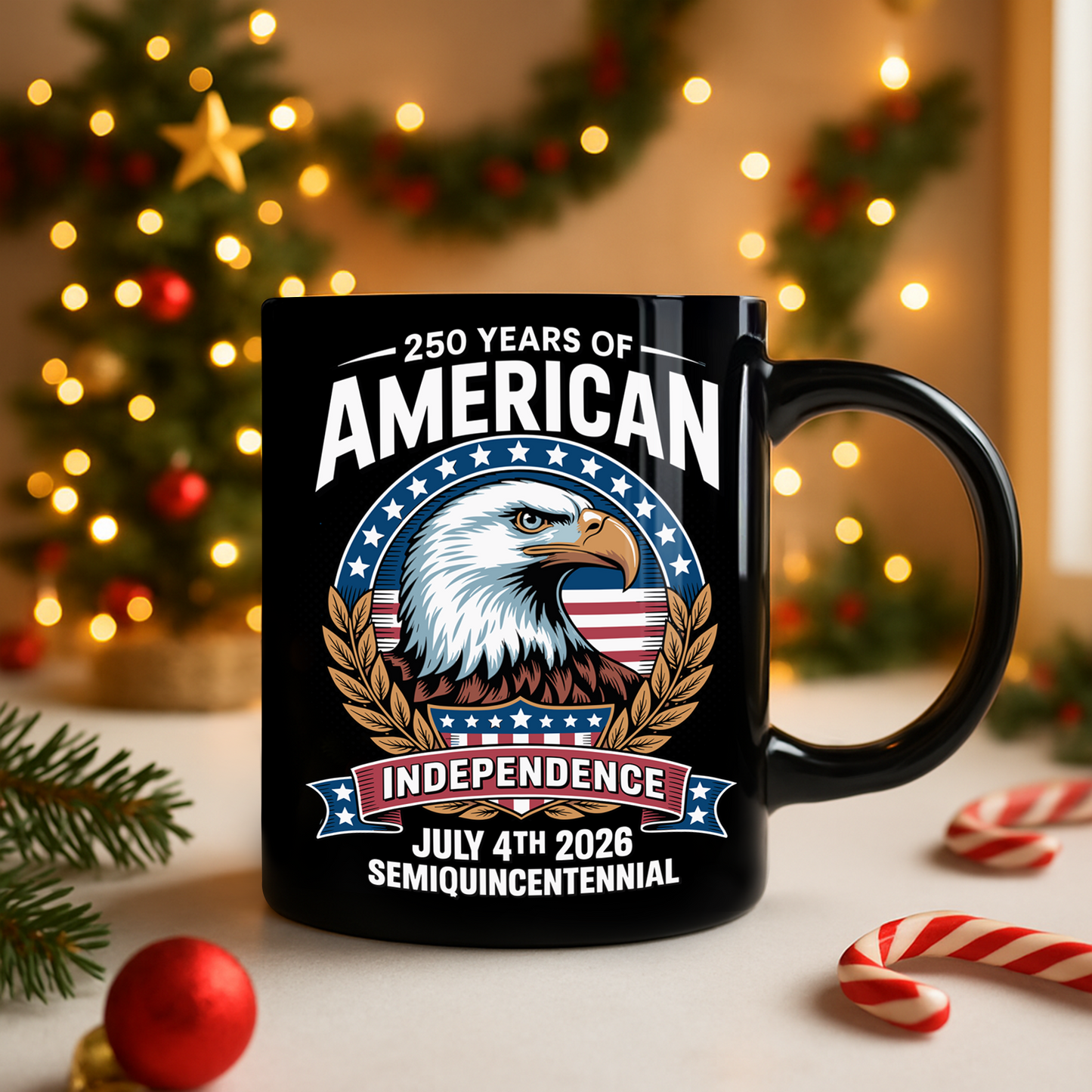 250 Years of America Independence Eagle - July 4th 2026 Black Mug