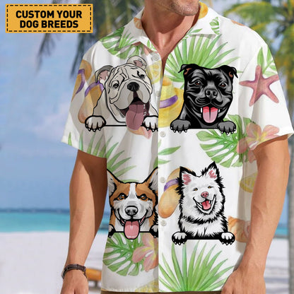 Dog Lover Dog Pet Summer Hawaii Cool Customization- Summer Hawaiian shirt - Personalized Customized Hawaiian shirt