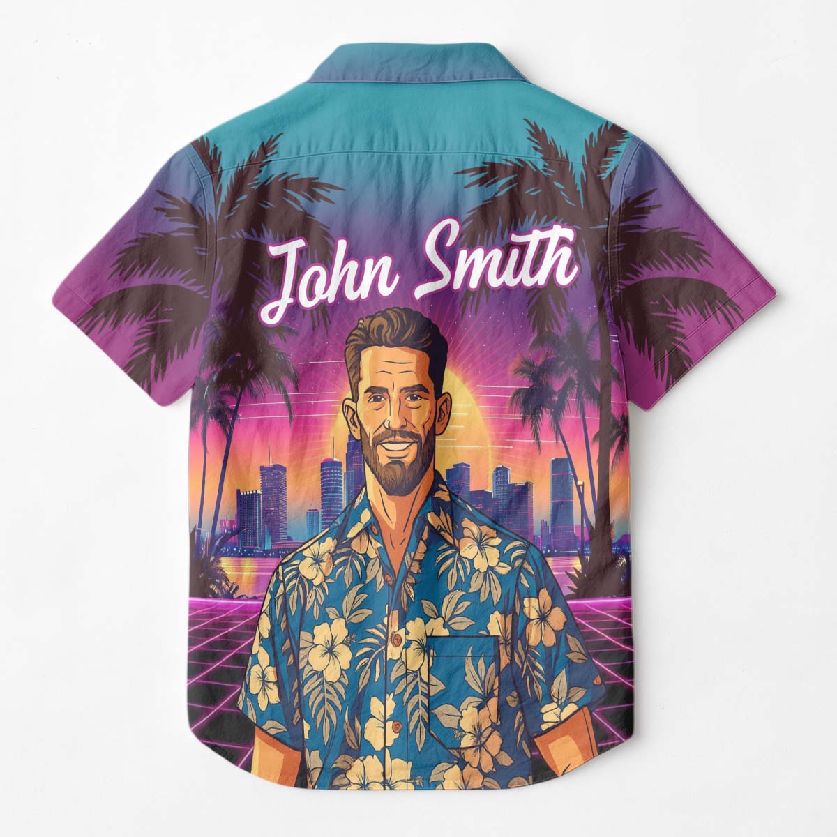 Custom Photo Sunset Pop - Personalized Customized Hawaiian shirt