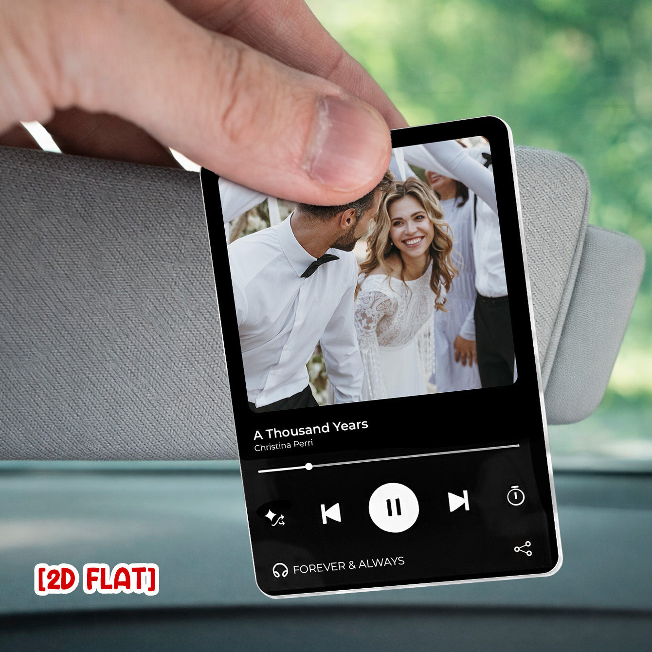 Custom Music Photo Couple Custom Photo - Personalized Car Visor Clip - Special Gift For Couple, Him, Her