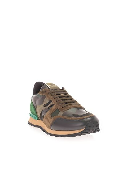 Men's Valentino Camo Rock Runners Green Sneakers