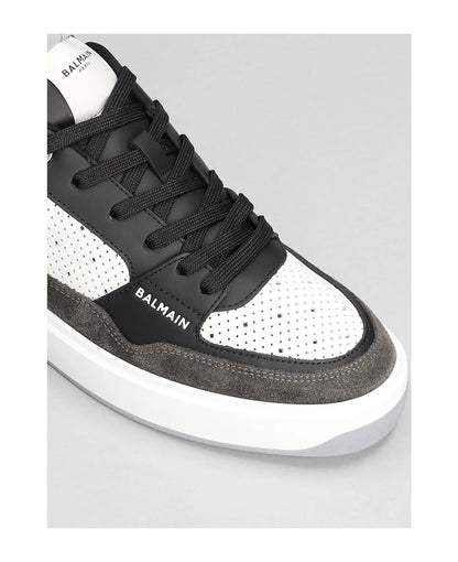 Men's Balmain B Court Sneakers In Black Leather Sneaker
