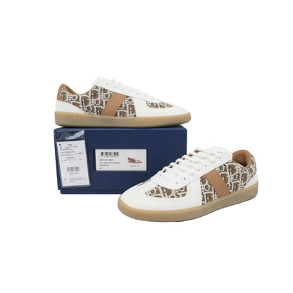 Men's Dior B01 Matchpoint White And Brown Print Sneakers