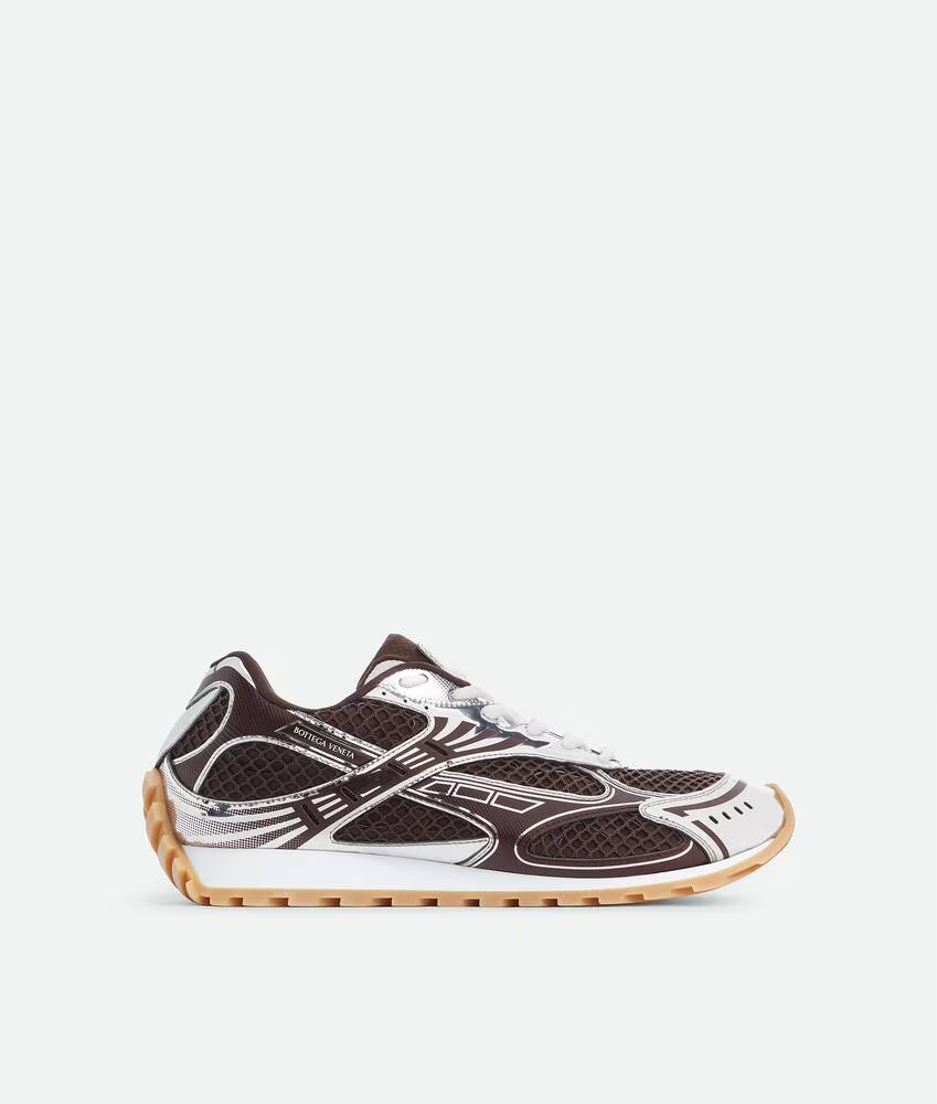 Men’s Bottega Veneta Orbit Flash Suede-Trimmed Fondantsilver Sneakers