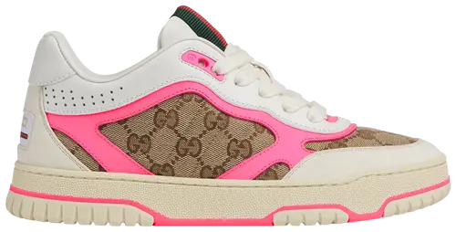 Men's Gucci Re-Web GG Canvas - Beige Fuchsia Sneakers