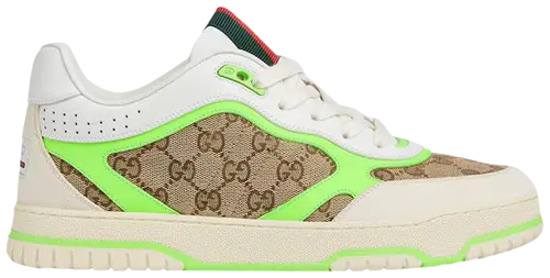 Men's Gucci Re-Web GG Canvas - Beige Fluorescent Green Sneakers