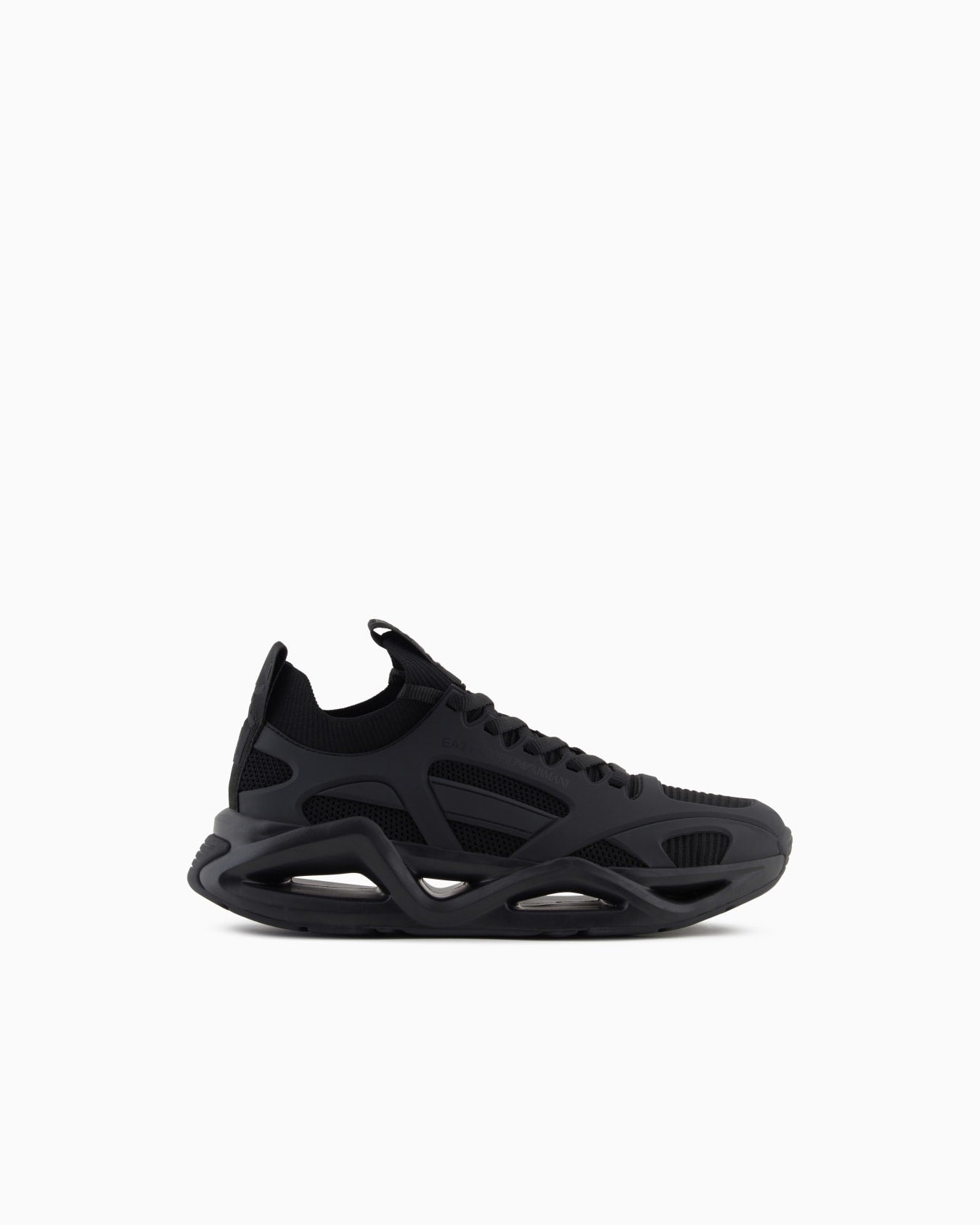 Men's Ea7 Emporio Armani Sneakers With Mesh Panels Black Sneakers