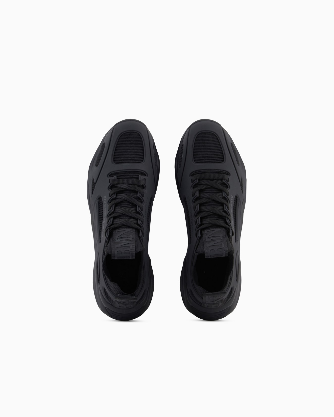 Men's Ea7 Emporio Armani Sneakers With Mesh Panels Black Sneakers