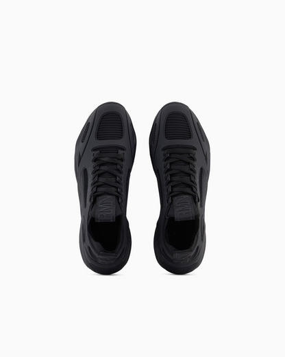 Men's Ea7 Emporio Armani Sneakers With Mesh Panels Black Sneakers