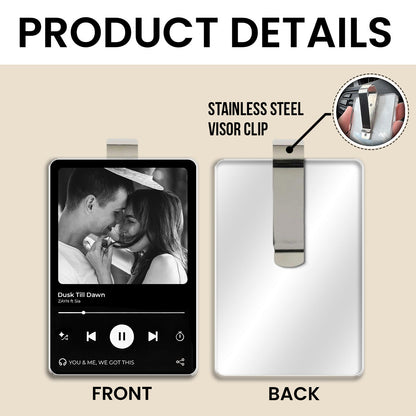 Custom Music Photo Couple Custom Photo - Personalized Car Visor Clip - Special Gift For Couple, Him, Her