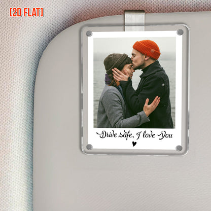 Custom Photo Love I Love You Forever - Personalized Car Visor Clip - Special Gift For Couple, Him, Her