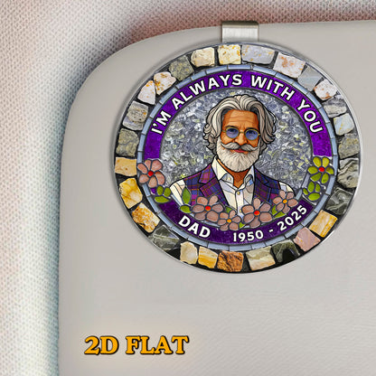 Custom Photo Forever In My Heart - Personalized Car Visor Clip - Meaningful Gift For Family Members, Grandma, Grandpa