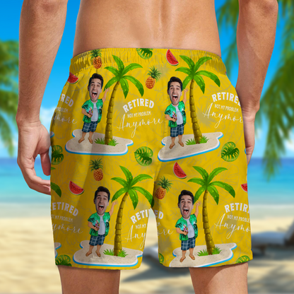 Custom Face All Over Print Beach Short Personalized Retirement Gift for Dad