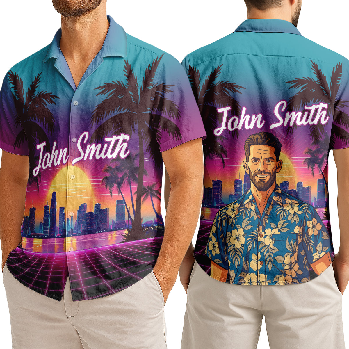 Custom Photo Sunset Pop - Personalized Customized Hawaiian shirt