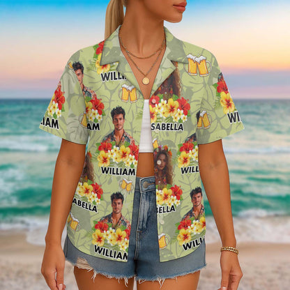 Custom Photo Drinkin' & Cheerin' - Personalized Customized Hawaiian Shirt