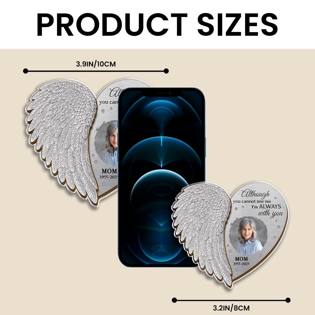 Custom Photo Memorial I'm Always With You - Personalized Car Visor Clip - Meaningful Gift For Family Members, Grandma, Grandpa