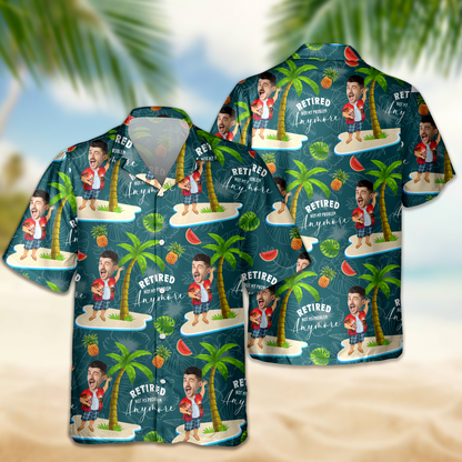 Custom Face All Over Print Hawaiian Shirt Personalized Retirement Gift for Dad