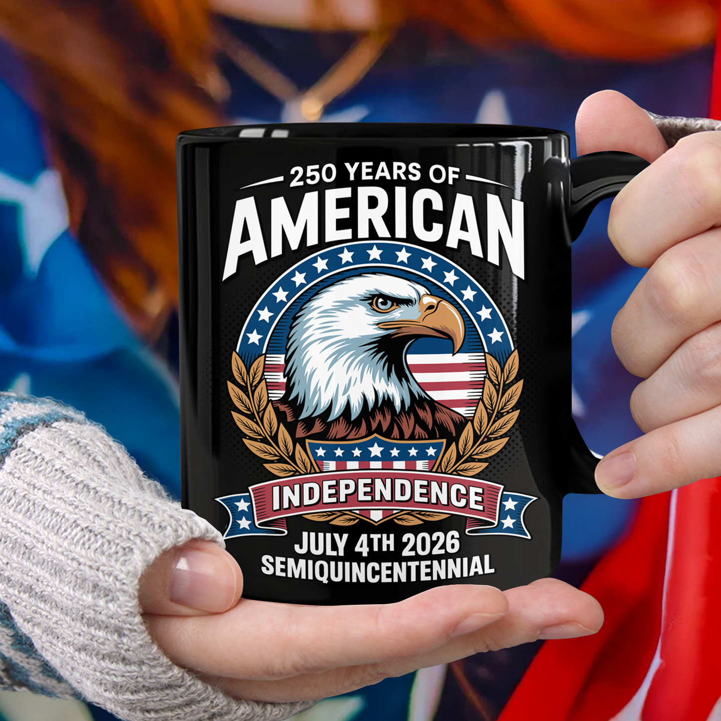 250 Years of America Independence Eagle - July 4th 2026 Black Mug