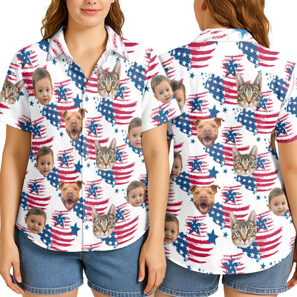 Custom Photo With Beloved Ones American Theme - Personalized Customized Hawaiian shirt
