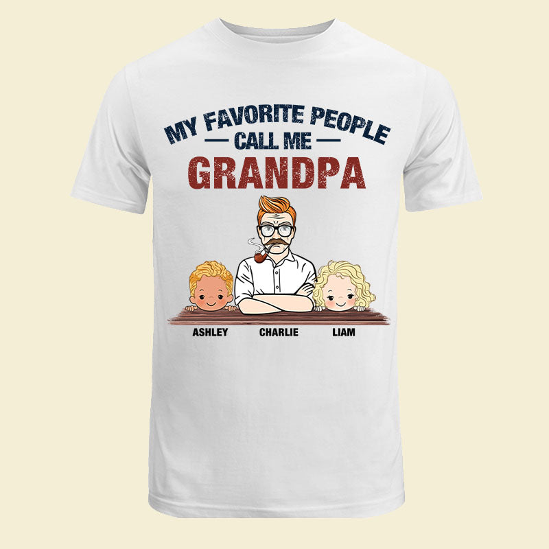 Favorite People Call Me Grandpa Man And Kids Personalized Shirt