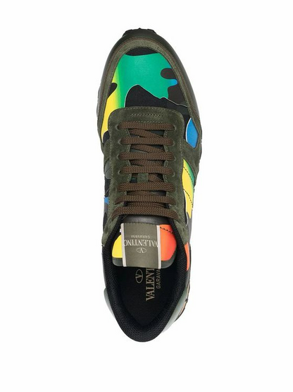 Men's Valentino Camo Rock Runners Multicolor Sneakers