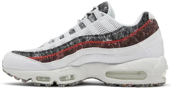 Men's Nike Air Max 95 Recycled Wool Pack - White Bright Crimson Shoes