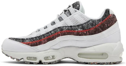 Men's Nike Air Max 95 Recycled Wool Pack - White Bright Crimson Shoes