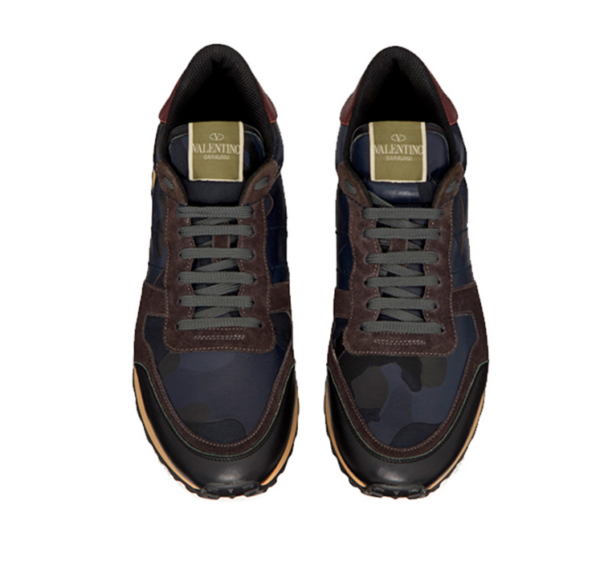 Men's Valentino Camo Rock Runners Camouflage Blue Sneakers