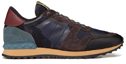 Men's Valentino Camo Rock Runners Camouflage Blue Sneakers